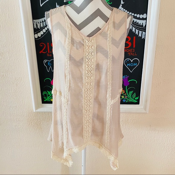 Spedse Tops - Boho Chic lace semi sheer blouse